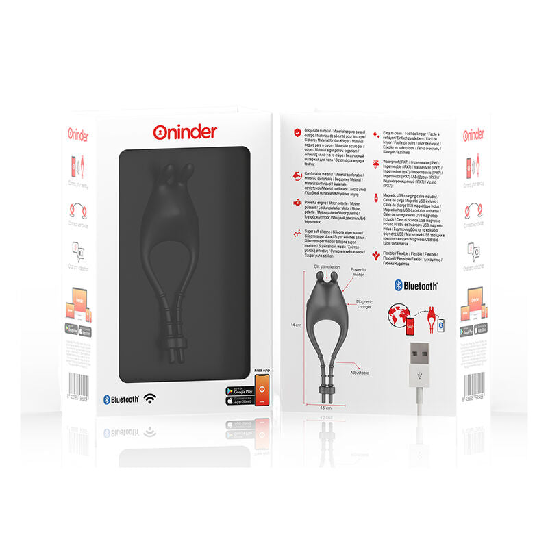 ONINDER - Vibrating Cock Ring | App-Controlled Couples Ring | Clitoral Stimulator SPEED - FREE APP